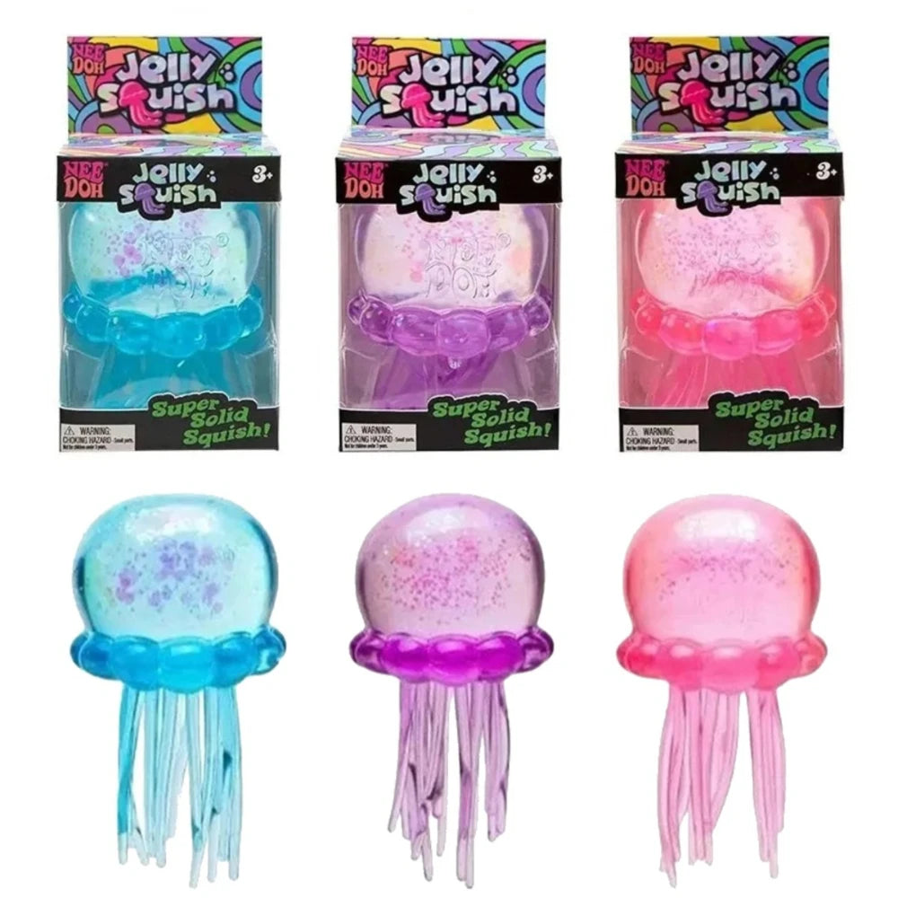 Needoh Squishies Jellyfish  Squish Toy Fidget Toy, Water Sensory Soft Jelly Squeeze Stress Relief Fidget Toy