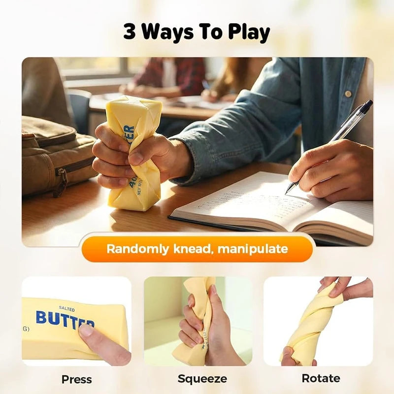 Butter Stick Squishy Squeeze Fidget Toy Sticky Butter Stick Shapeable Slow Rebound Fidget Squeeze Toy Adult Sensory Fidget Toys