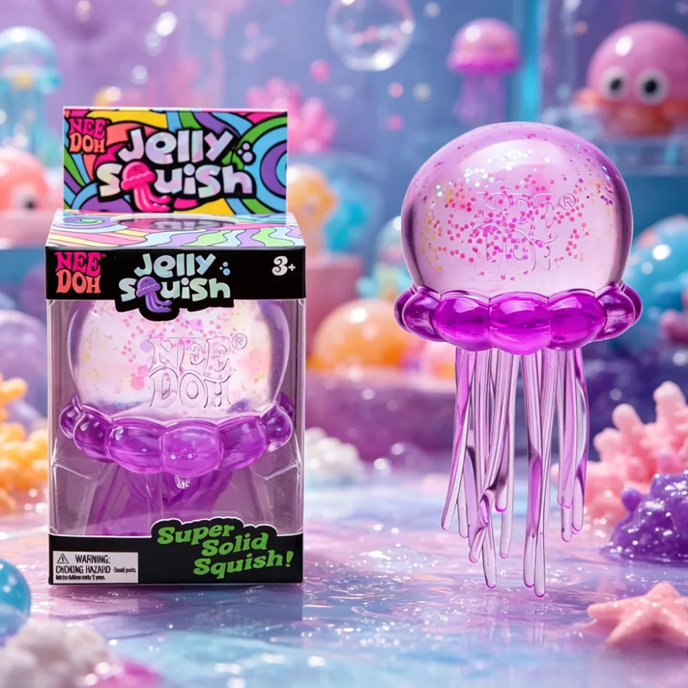 Needoh Squishies Jellyfish  Squish Toy Fidget Toy, Water Sensory Soft Jelly Squeeze Stress Relief Fidget Toy