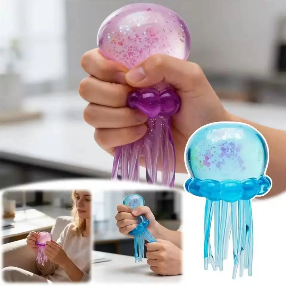 Needoh Squishies Jellyfish  Squish Toy Fidget Toy, Water Sensory Soft Jelly Squeeze Stress Relief Fidget Toy